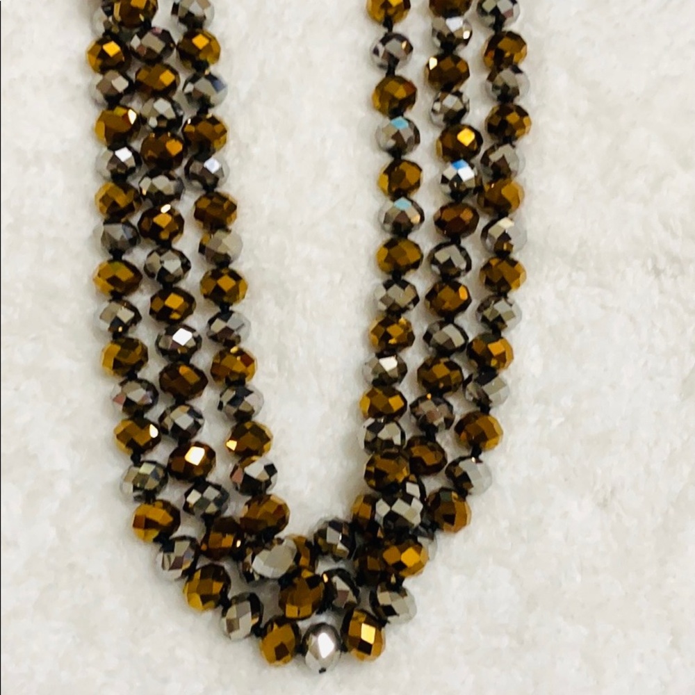 Sparkling gold and silver crystal necklace